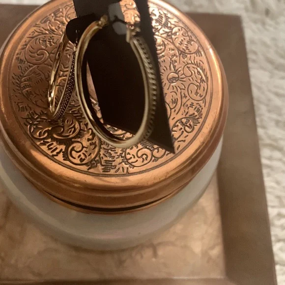 Antique Gold Hoop Earrings - Picture 2 of 2